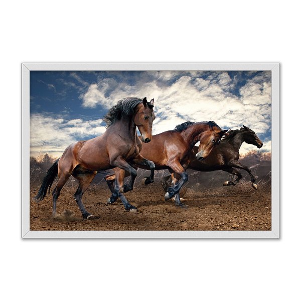 Quadro Decorativo Cavalos Galopando Livres