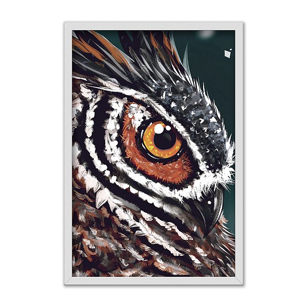 Quadro Decorativo Coruja Colorida Efeito Pintura
