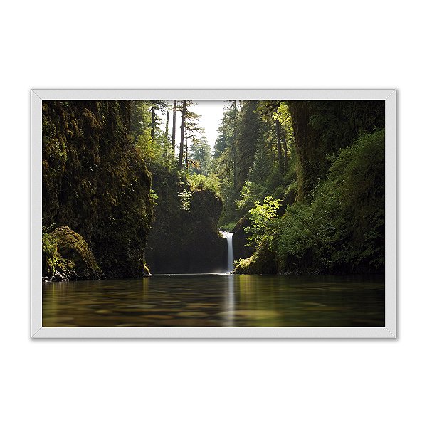Quadro Decorativo Cachoeira Paisagem Verde Floresta