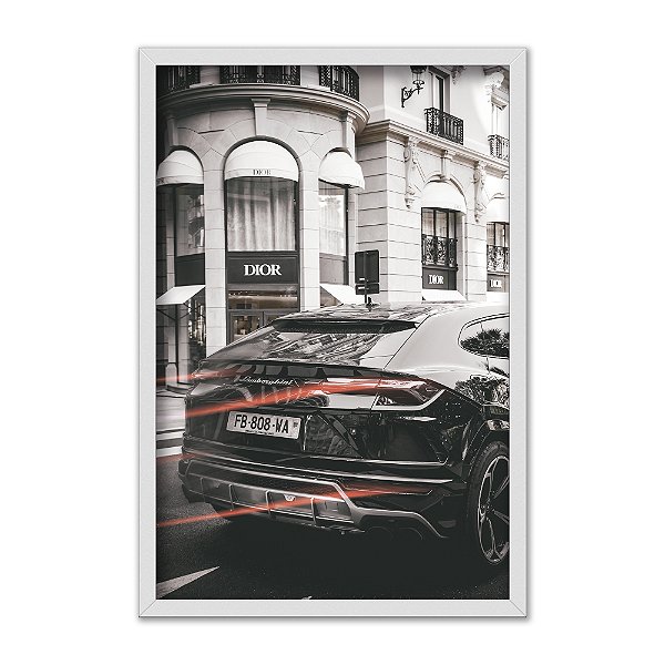 Quadro Decorativo Carro  Esportivo Preto