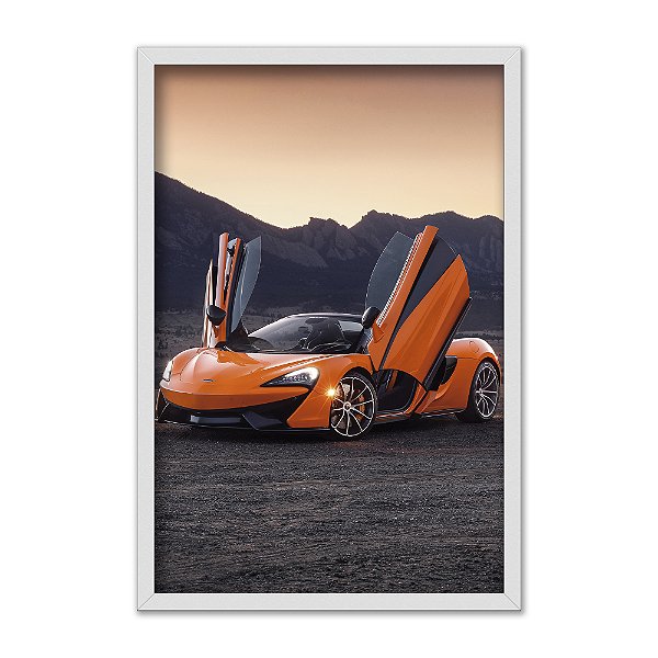 Quadro Decorativo Super Carro Esportivo Laranja