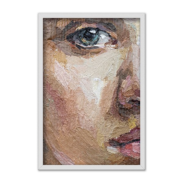 Quadro Decorativo Efeito Pintura Meia Face De Uma Mulher