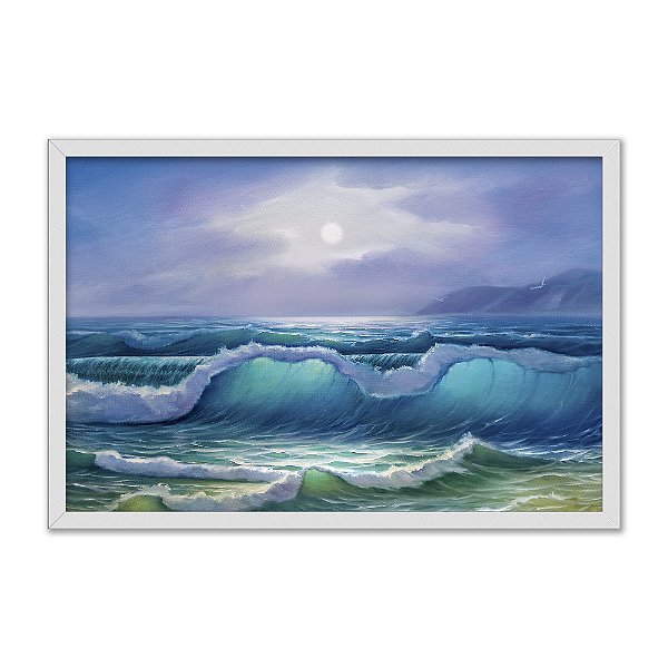 Quadro Decorativo Efeito Pintura Praia Após A Chuva