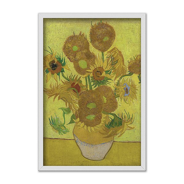 Quadro Decorativo Efeito Pintura Girassóis De Van Gogh
