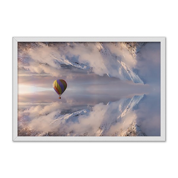 Quadro Decorativo Balão de Ar Quente Céu Espelhado Abstrato