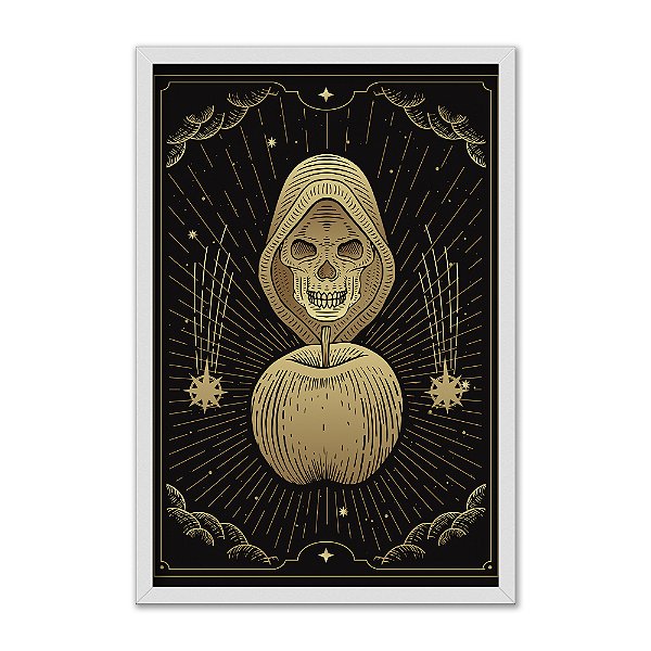 Quadro Decorativo A Morte Maça Detalhes Dourados
