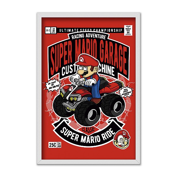 Quadro Decorativo Jogo Mario Kart Personagem Mario