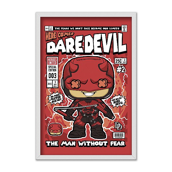 Quadro Decorativo Herói Demolidor Fundo Vermelho