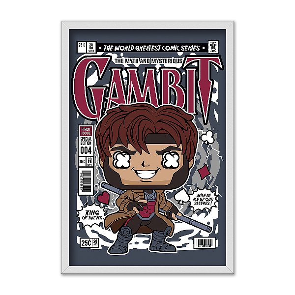 Quadro Decorativo X Men Personagem Gambit Carta
