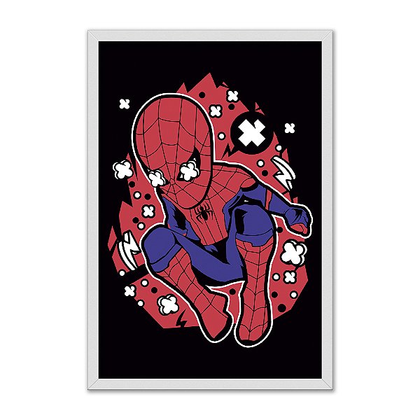 Quadro Decorativo Homem Aranha Fundo Preto