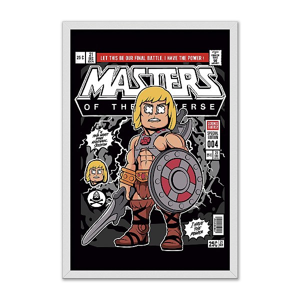 Quadro Decorativo Desenho He-Man Chibi Vintage