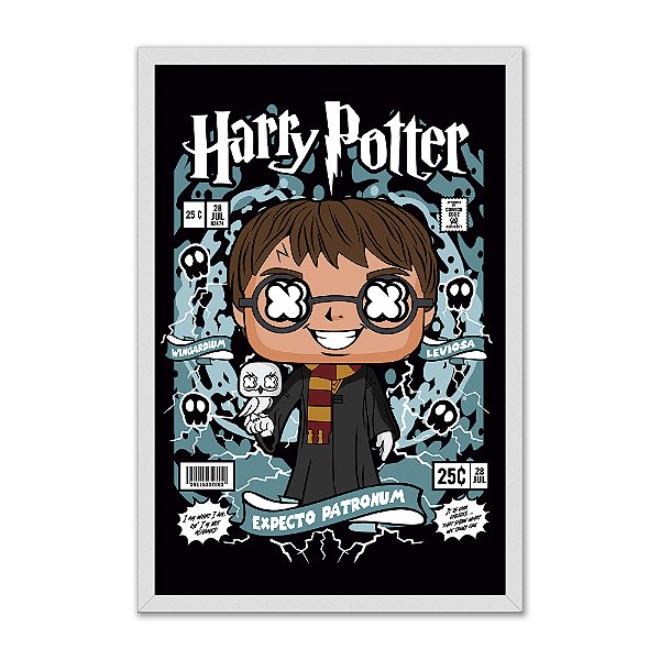 Quadro Decorativo Filme Harry Potter Fundo Azul Preto