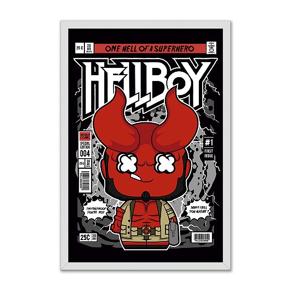 Quadro Decorativo Filme Hellboy Vermelho Vintage