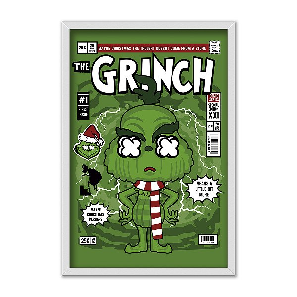 Quadro Decorativo Filme Grinch Natal Verde