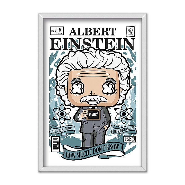 Quadro Decorativo Físico Albert Einstein Chibi