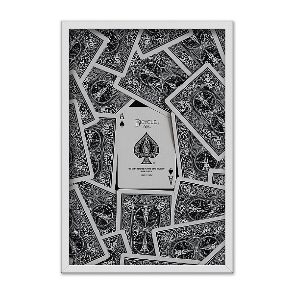 Quadro Decorativo Cartas De Baralho Preto E Branco