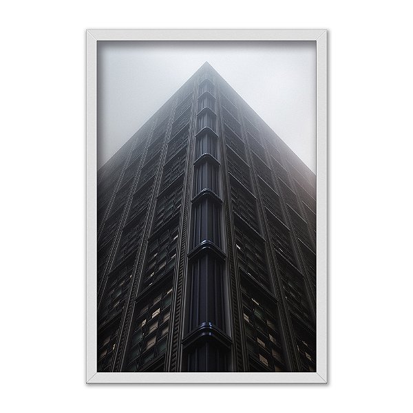 Quadro Decorativo Prédio Contraste Céu Nublado