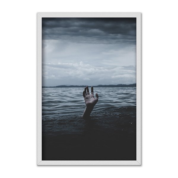Quadro Decorativo Mar Escuro Mão Sombrio