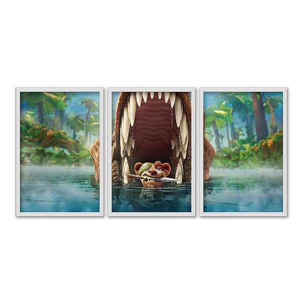 Kit 3 Quadros Decorativos Buck Faca Na Boca Diante De Uma Boca Gigante Infantil