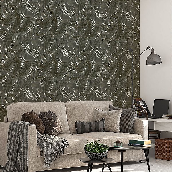 Papel de parede Autoadesivo Escritório Chapa De Metal Retorcido Abstrato