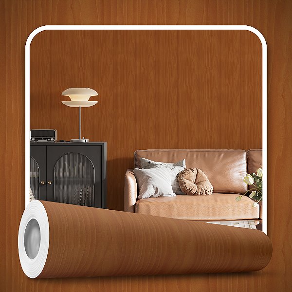 Papel de parede Autoadesivo pra Quarto Madeira Marrom