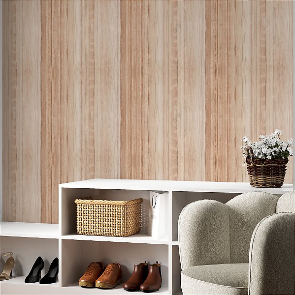 Papel de parede Autoadesivo Sala Quarto Madeira Liso Natural Efeito Realista