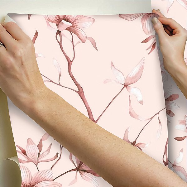 Papel de parede Autoadesivo pra Cozinha Floral Magnolia