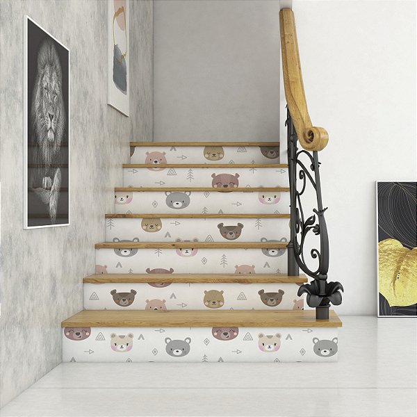 Papel de parede Autoadesivo Infantil Ursos coloridos