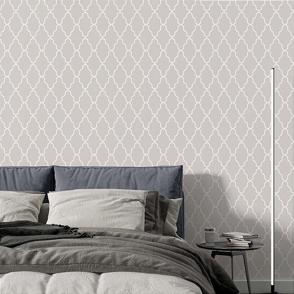 Papel de Parede Adesivo Vinil Provençal Bege Sala Quarto Escritório