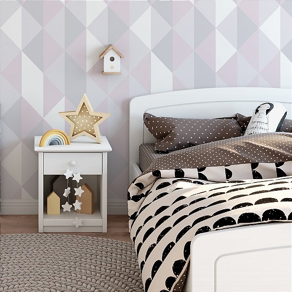 Papel de parede Autoadesivo Quarto Cinza Rosa Azul Tons Claro