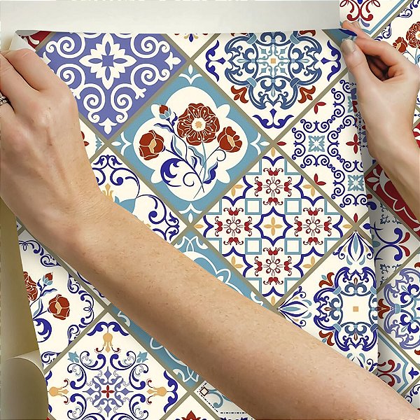 Papel de parede Autoadesivo Cozinha Azulejo Português Neiva