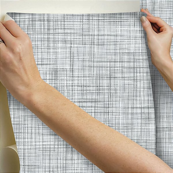 Papel de parede Autoadesivo Quarto Cinza Linho