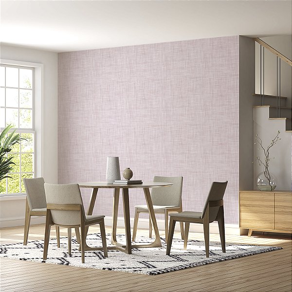 Papel de parede Autoadesivo Quarto Rosa Linho