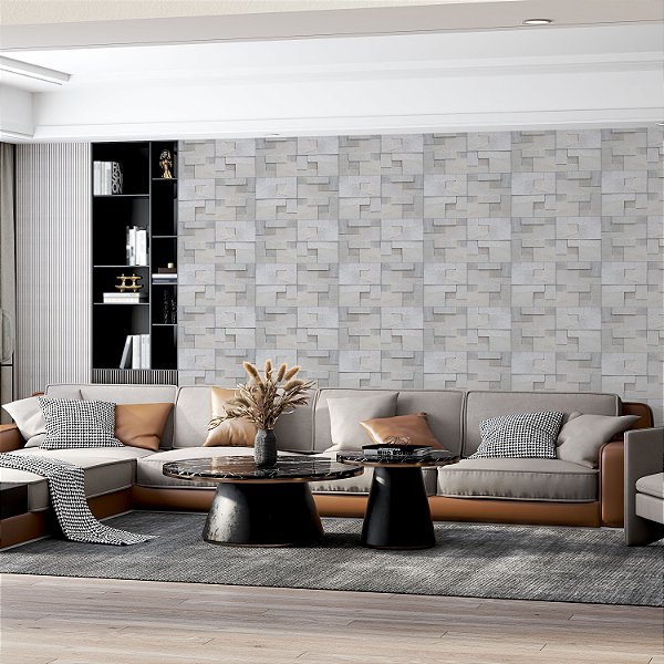 Papel de parede Autoadesivo Quarto Mosaicos San Tomé Branco