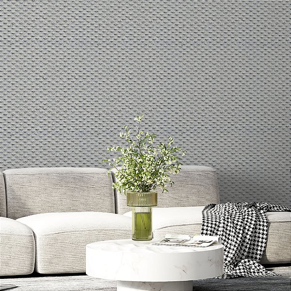 Papel de parede Autoadesivo Sala Efeito 3d Cimento Cinza