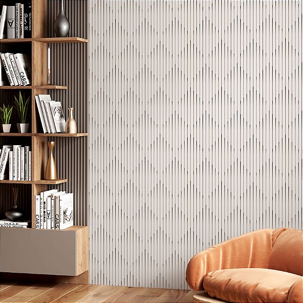 Papel de parede Autoadesivo Sala Listras Abstrato Minimalista Delicado