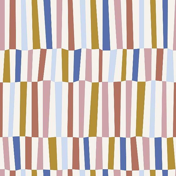Papel de Parede Vinil Autoadesivo Lavável Geométrico Listrado Colorido