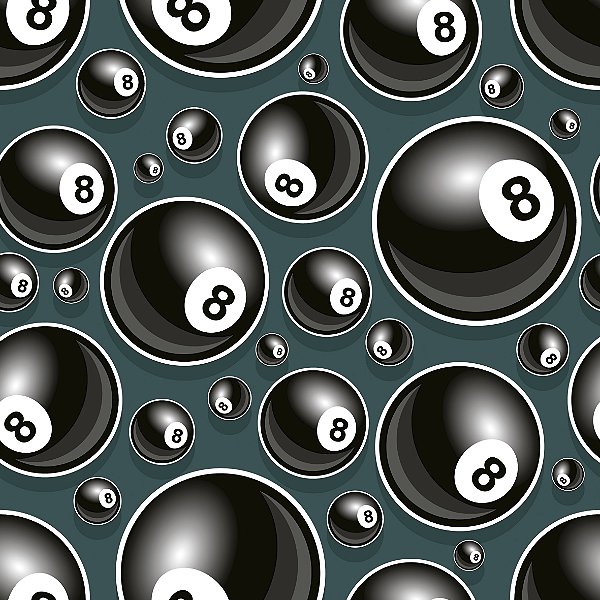 Papel de Parede Adesivo Vinil Bilhar Bola 8