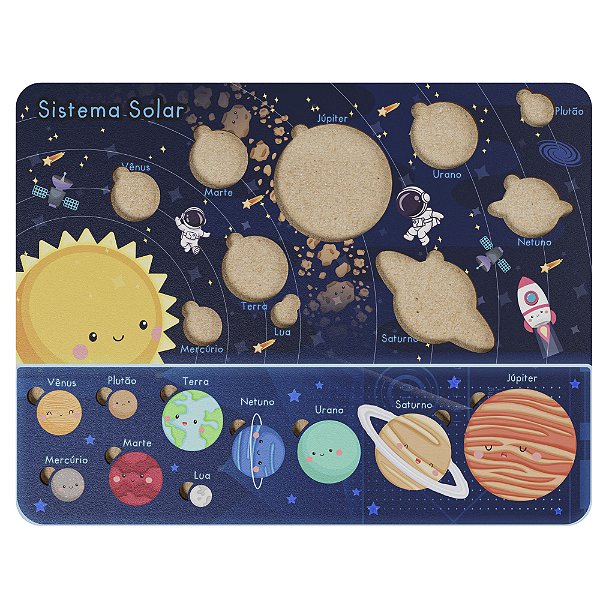 Quebra-cabeça Sistema Solar Pedagógico Aprendizado Divertido