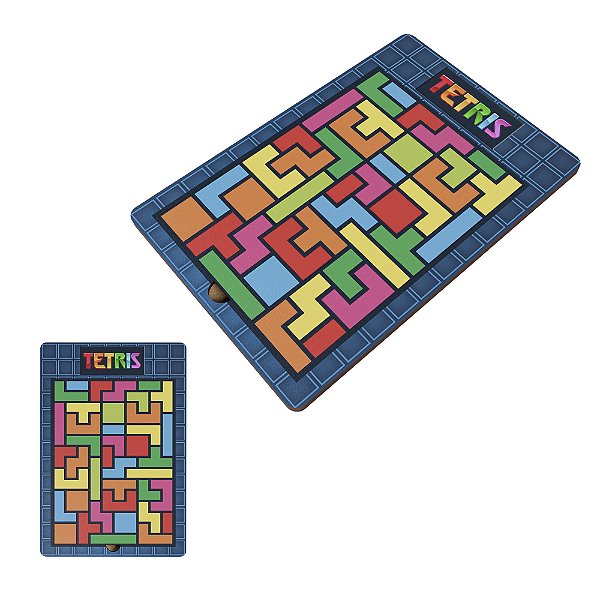 Mini Tetris Quebra-cabeça Educativo Mdf Raciocínio Encaixe
