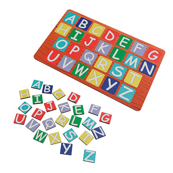 Quebra Cabeça Brinquedo Pedagógico Didático Alfabeto Mdf