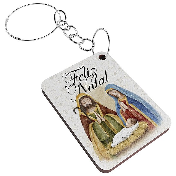 Lembrancinha Chaveiro Feliz Natal Jesus Branco