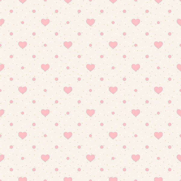 Papel de Parede Vinílico Bege Nude Corações Poá Rosa Adesivo Resistente