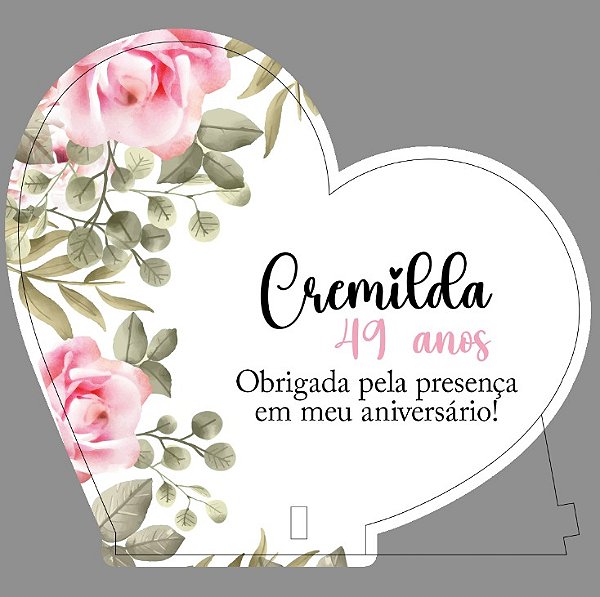 Kit Personalizado 30 Unidades - Lembrancinha Formato Coração Obrigado pela presença em mdf