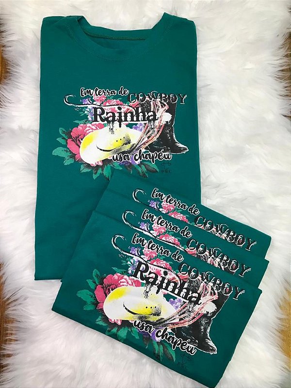 T-shirt em terra de cowboy rainha usa chapéu