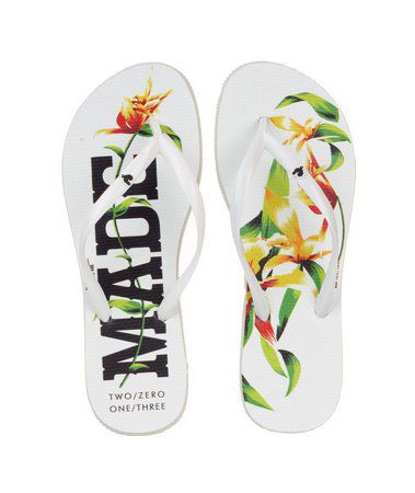 Chinelo made in mato feminino tropical branco
