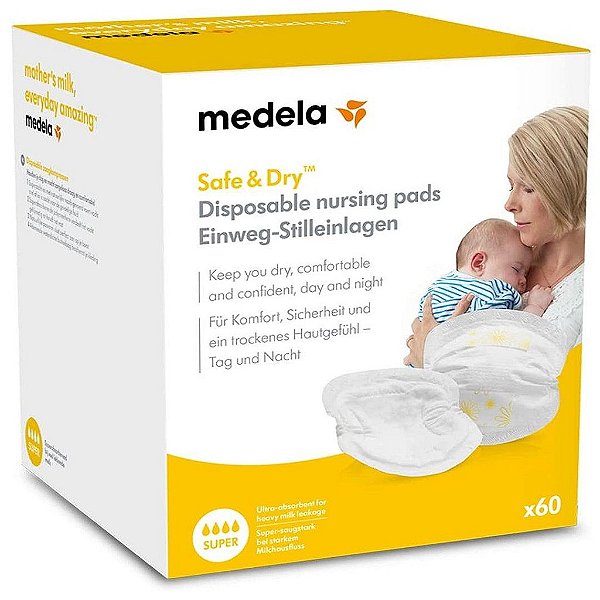 Absorventes Descartáveis Para Seios Ultra Respiráveis Medela 60 Unidades