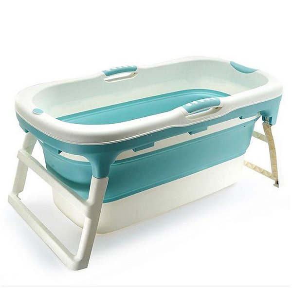 Banheira De Plástico Grande Azul Baby Pil