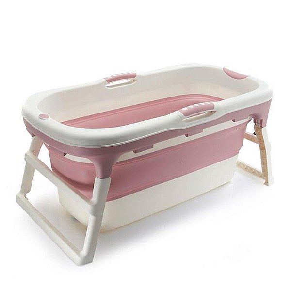 Banheira De Plástico Grande Rosa Baby Pil