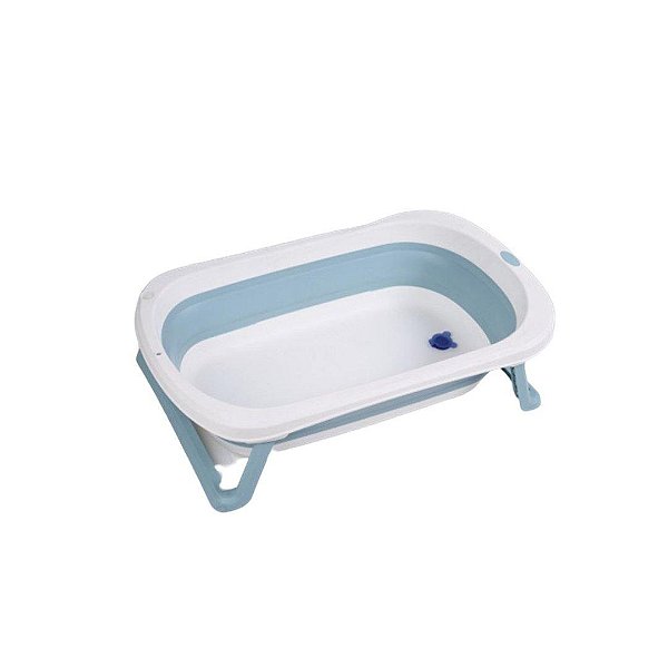 Banheira De Plástico Pequena Azul Baby Pil